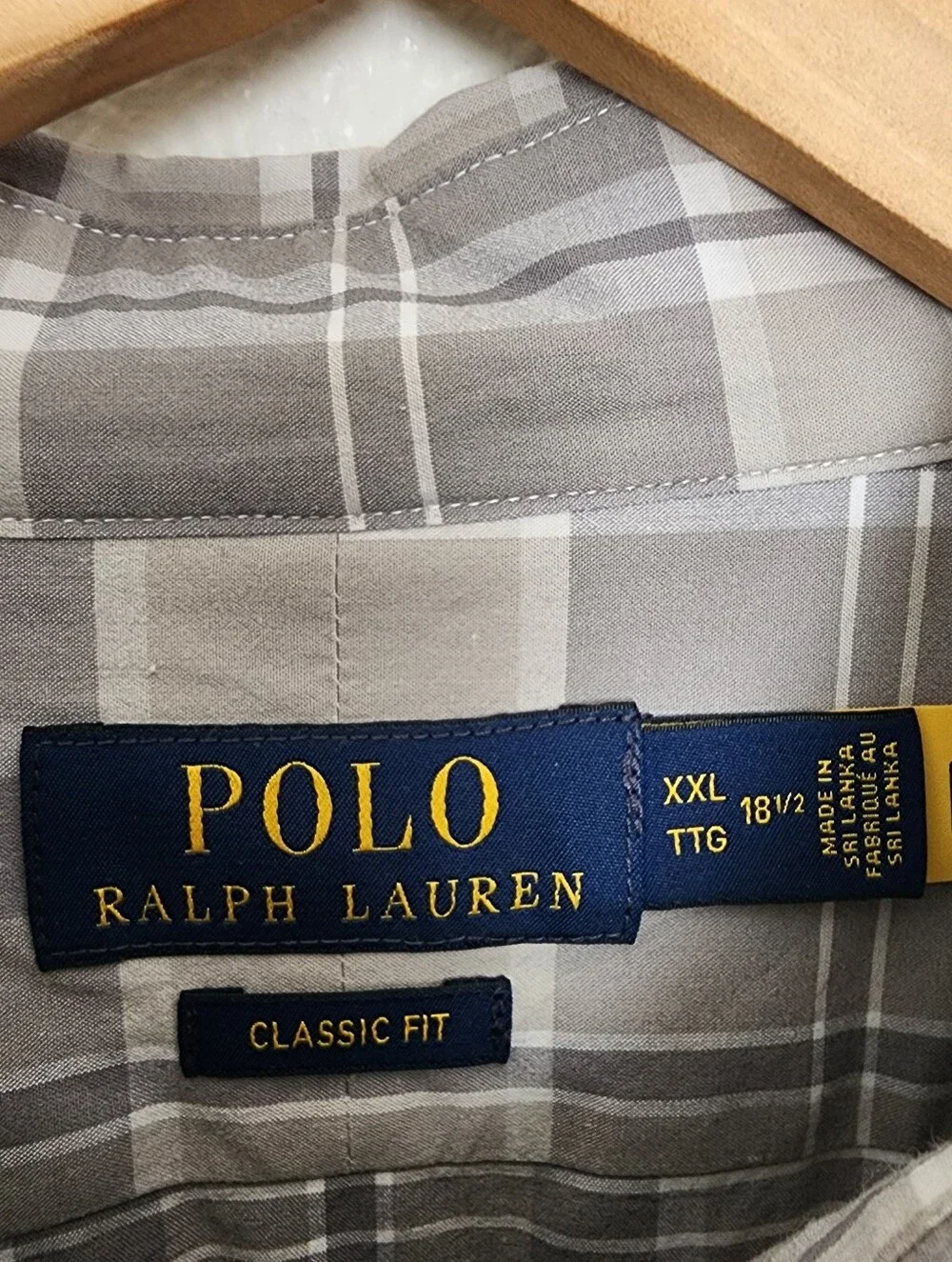 Polo Ralph Lauren Classic Fit Gray Plaid Button Down Long Sleeve XXL Shirt